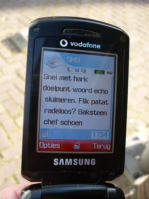 Auf dem Bild ist ein SMS-Text zu sehen