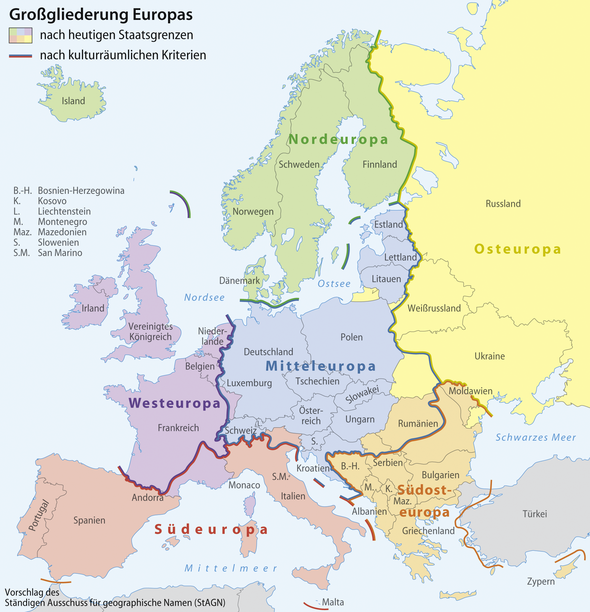 Auf dem Bild ist die die Landkarte von Europa zu sehen