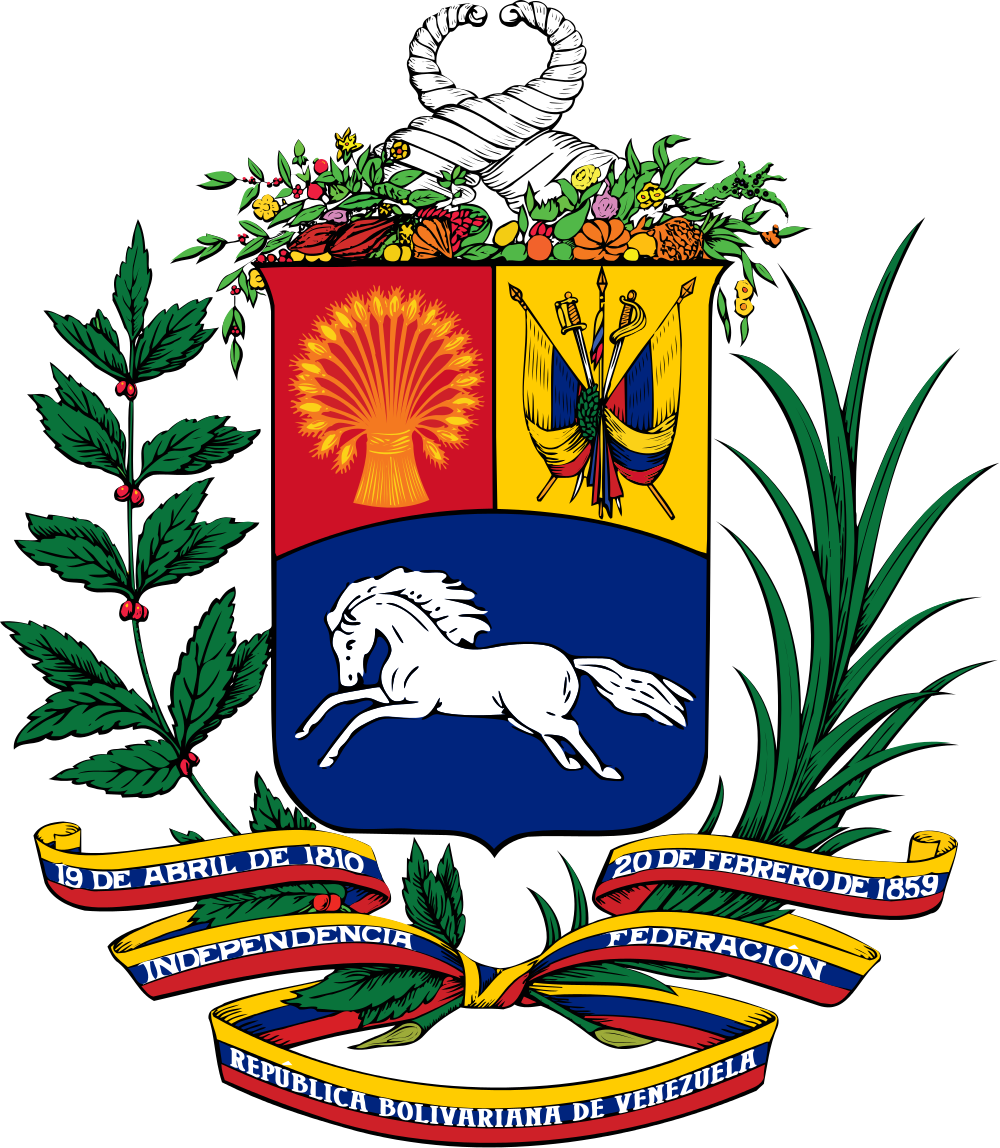 Auf dem Bild ist das Wappen von Venezuela zu sehen