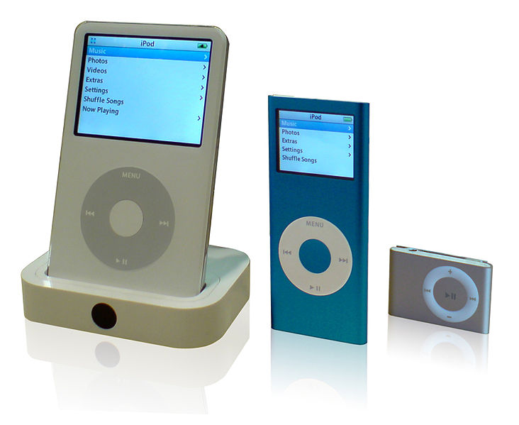 Auf dem Bild sind verschiedene iPod Geräte zu sehen