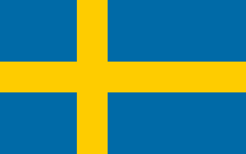 Auf dem Bild ist die Schwedische Flagge. Die Flagge ist blau. Auf der Flagge ist ein gelbes Kreuz