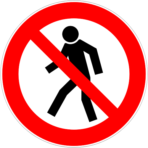 Auf dem Bild ist ein Verbotszeichen für Fußgänger zu sehen