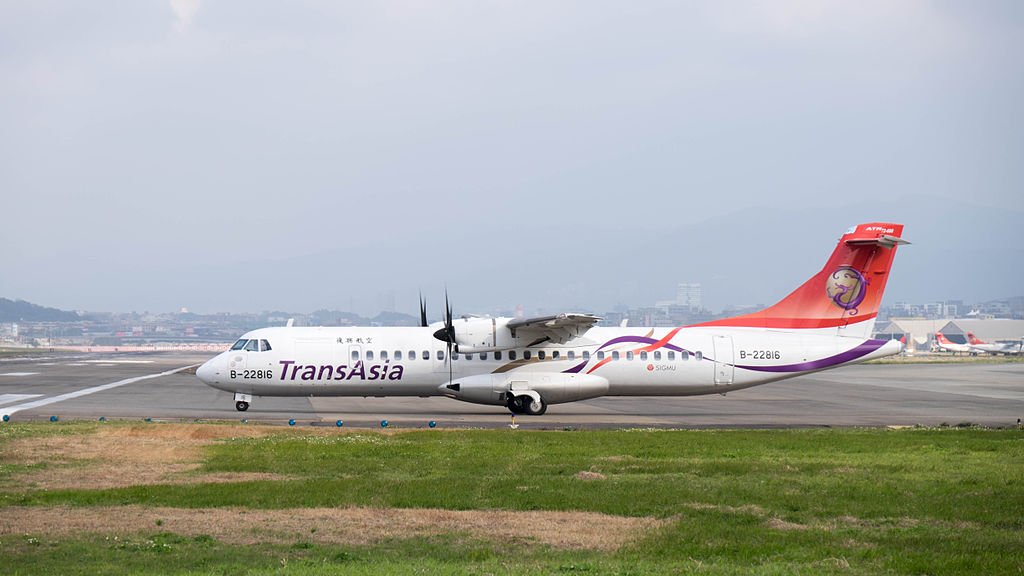 Auf dem Bild ist das Flugzeug von TransAsia Airways zu sehen (ATR 72)
